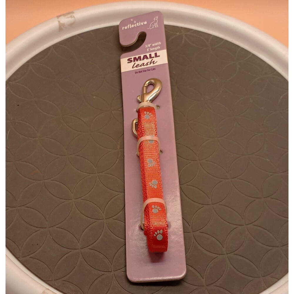 Reflective Nylon Dog Leash for Small Dogs, Orange 3/8 in x 5 ft